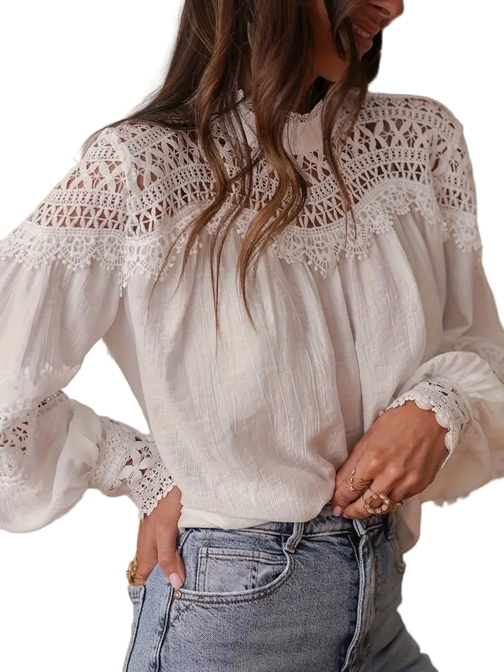 Women's Blouse with Lace Trim