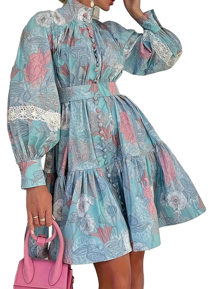 Women's Floral Tiered Mini Dress