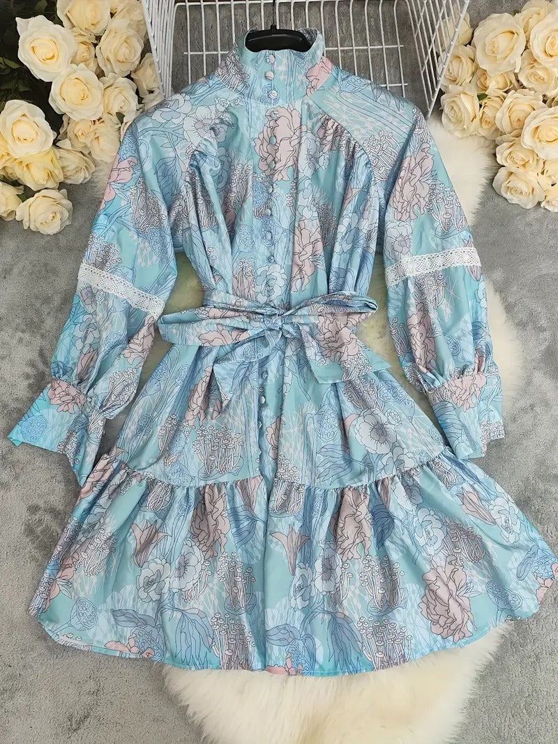 Women's Floral Tiered Mini Dress