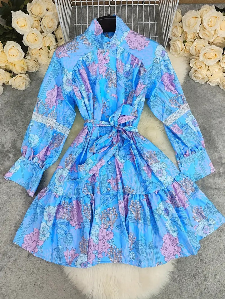 Women's Floral Tiered Mini Dress
