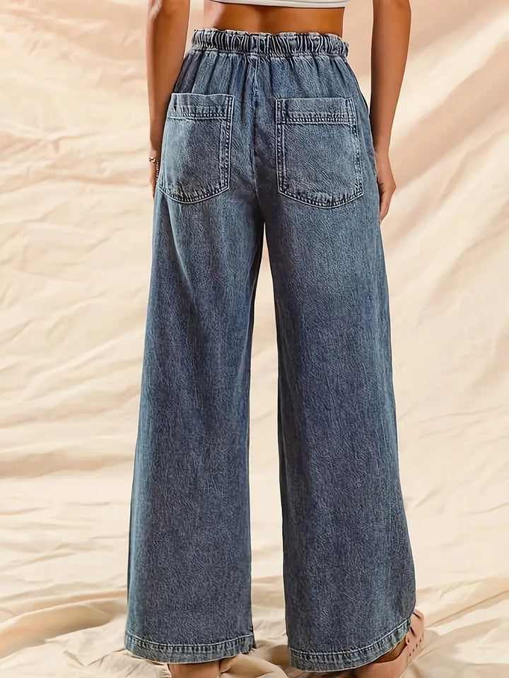 Women's High-Waisted Pants with Drawstring