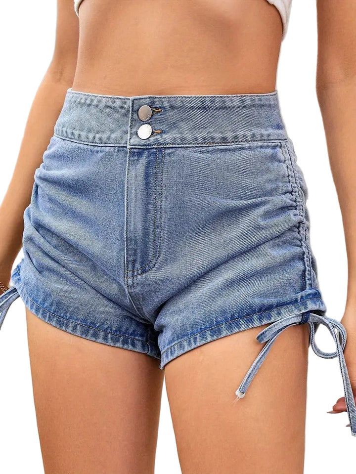Women's High-Waisted Shorts with Drawstrings