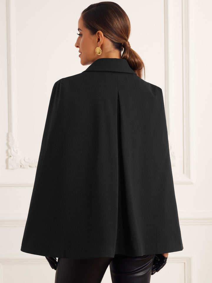 Women's Cape Coat with Button Front Closure