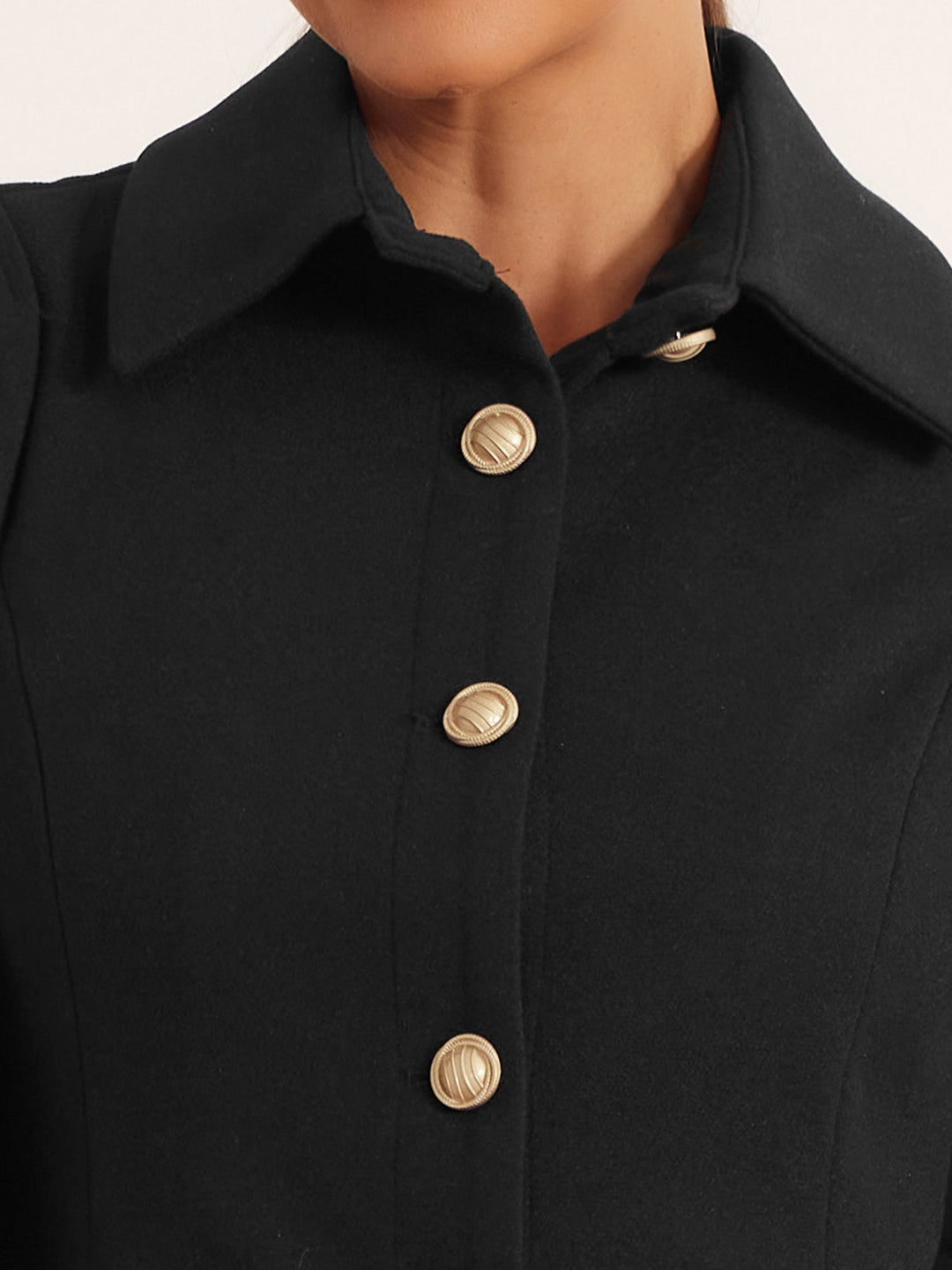 Women's Cape Coat with Button Front Closure