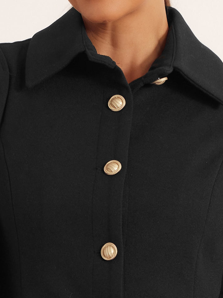 Women's Cape Coat with Button Front Closure