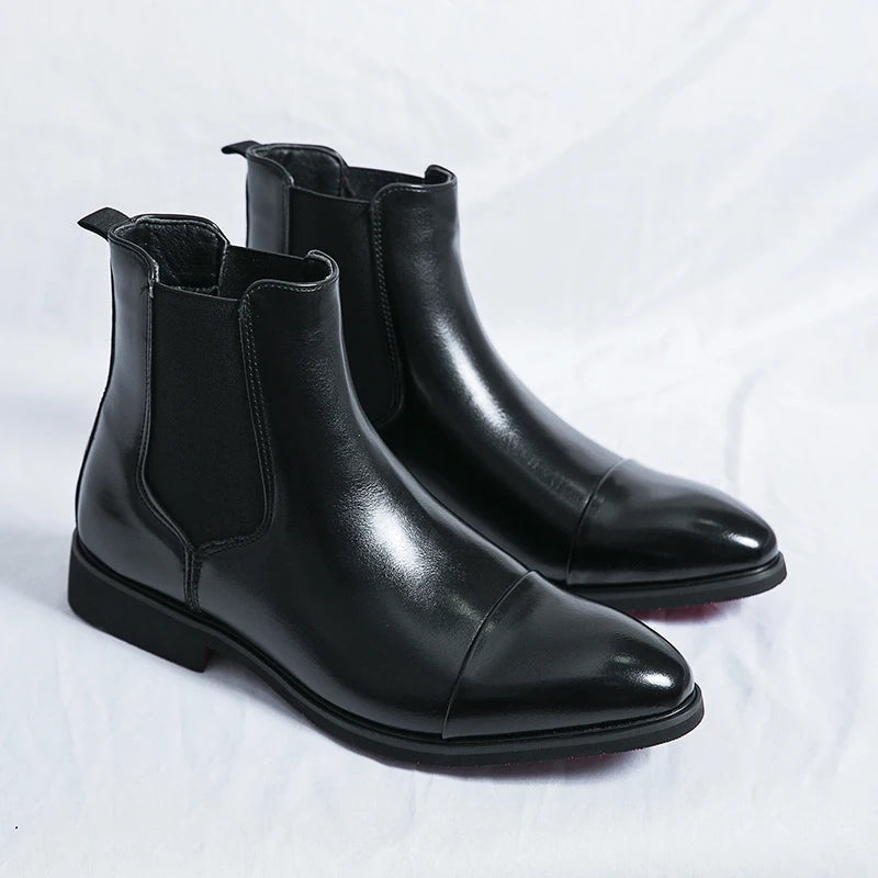Women's Chelsea Boots with Elastic Side Panels and Low Block Heel