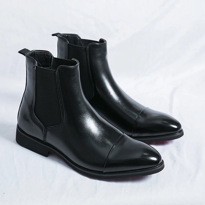 Women's Chelsea Boots with Elastic Side Panels and Low Block Heel