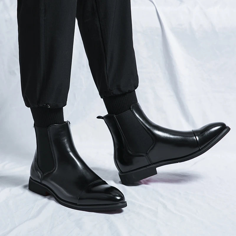 Women's Chelsea Boots with Elastic Side Panels and Low Block Heel