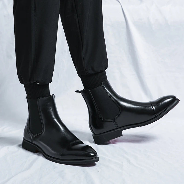 Women's Chelsea Boots with Elastic Side Panels and Low Block Heel