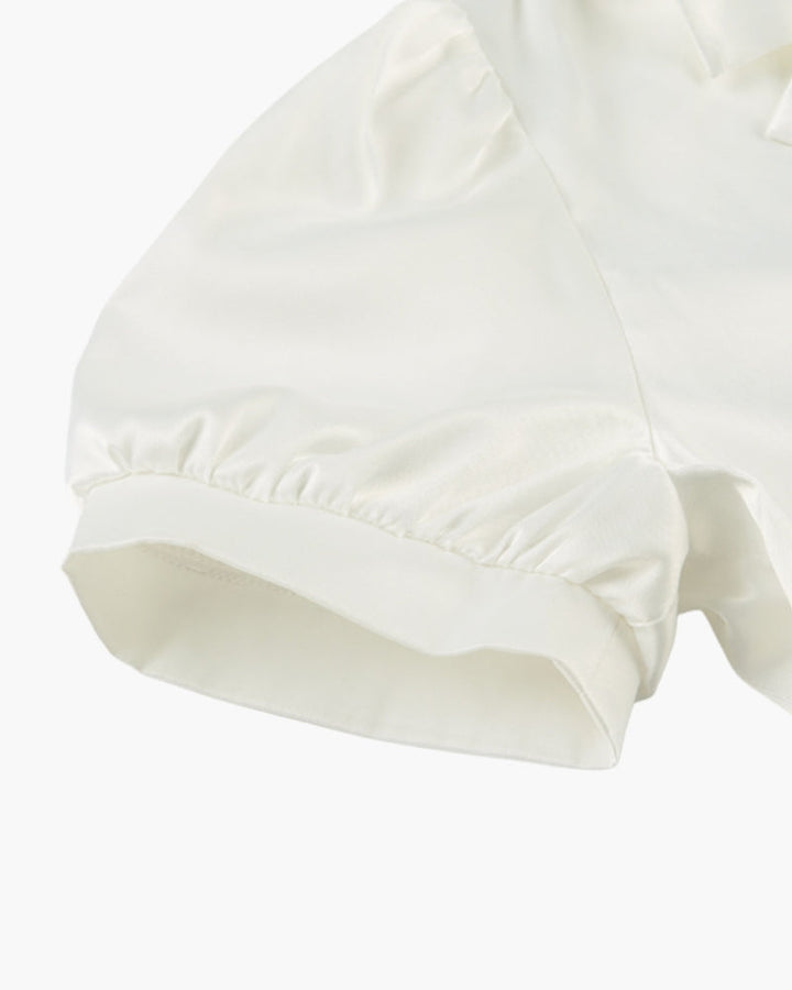 Women's Collared Top and Midi Skirt Set with Ruffle Hem