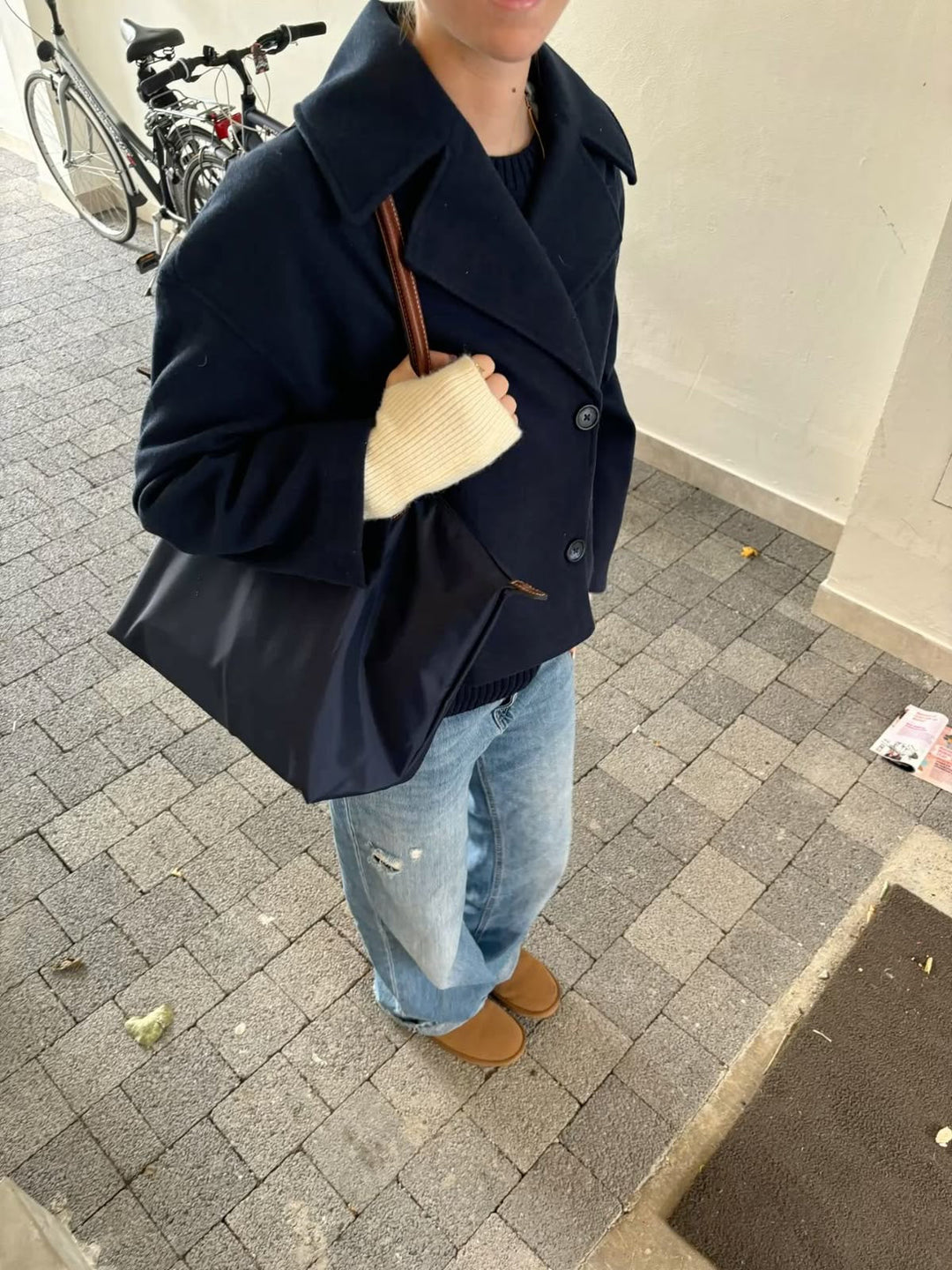 Women's Double Breasted Coat with Wide Lapels