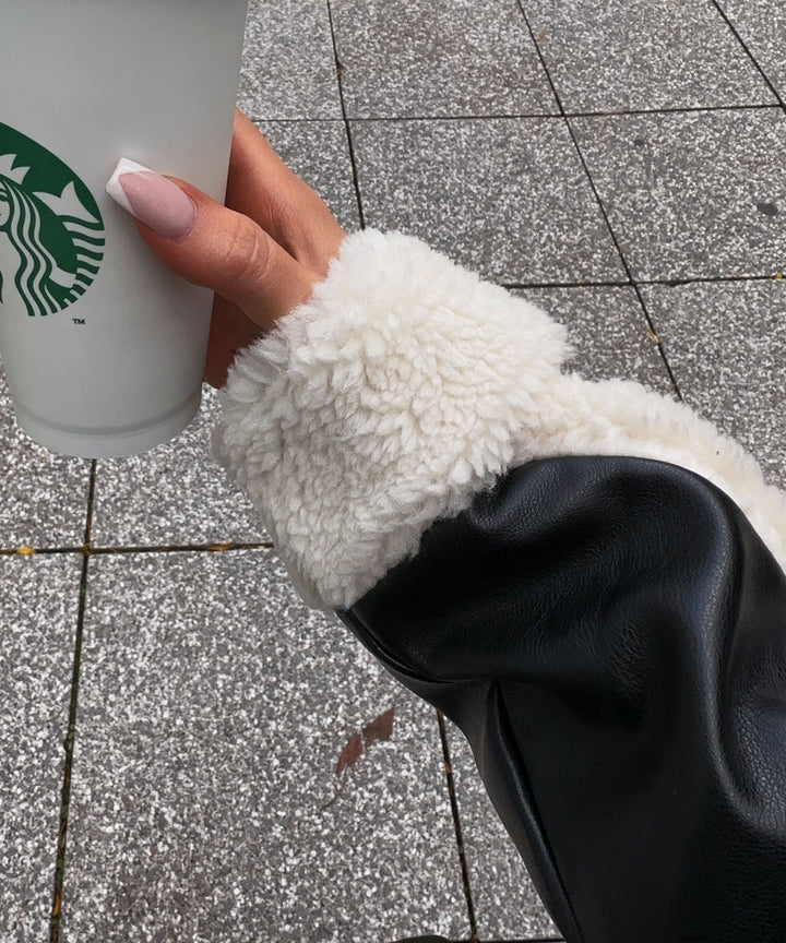 Women's Hip-Length Jacket with Contrast Trim and Zip Closure