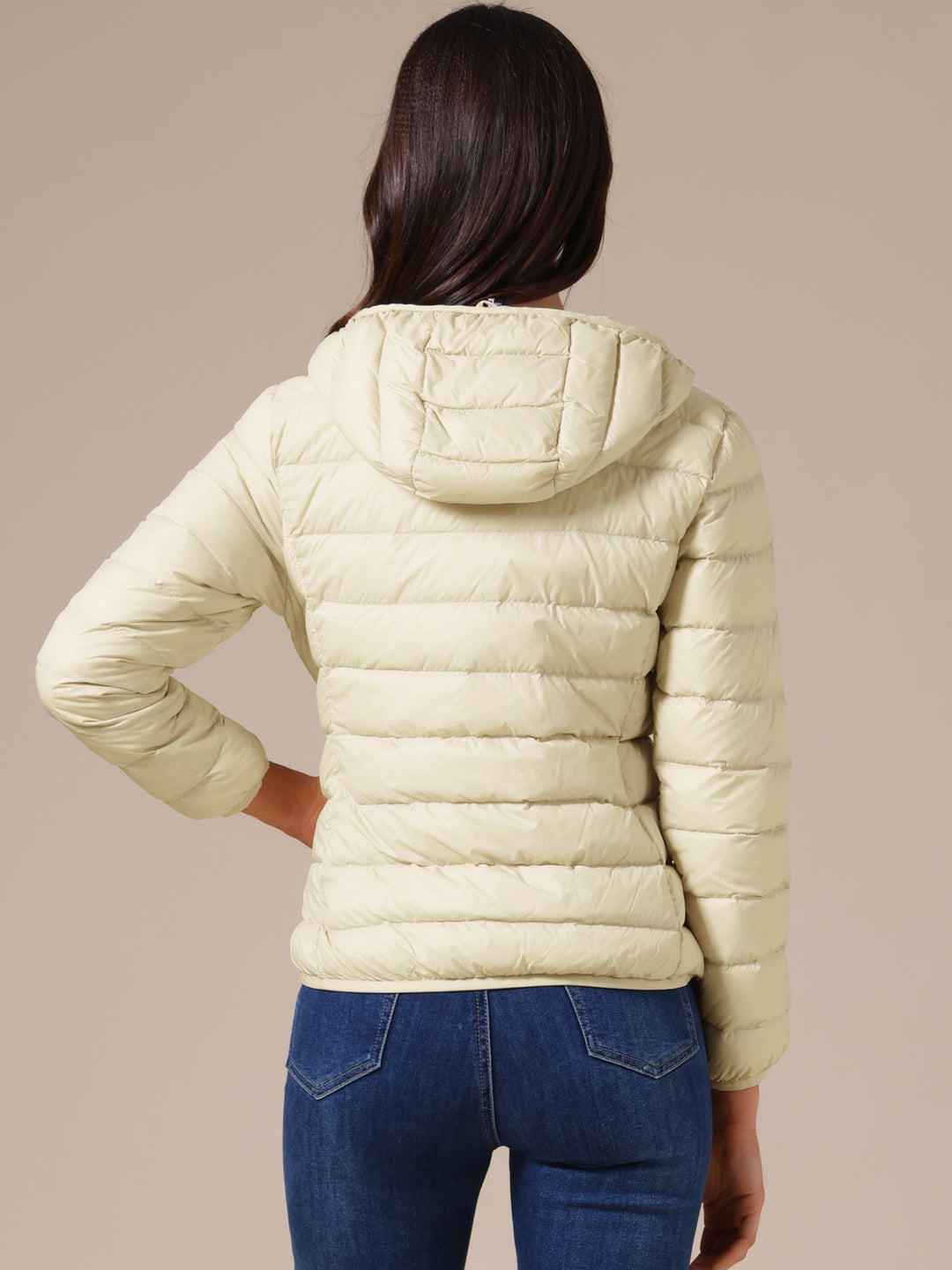 Women's Hooded Quilted Jacket with Zip Front Closure