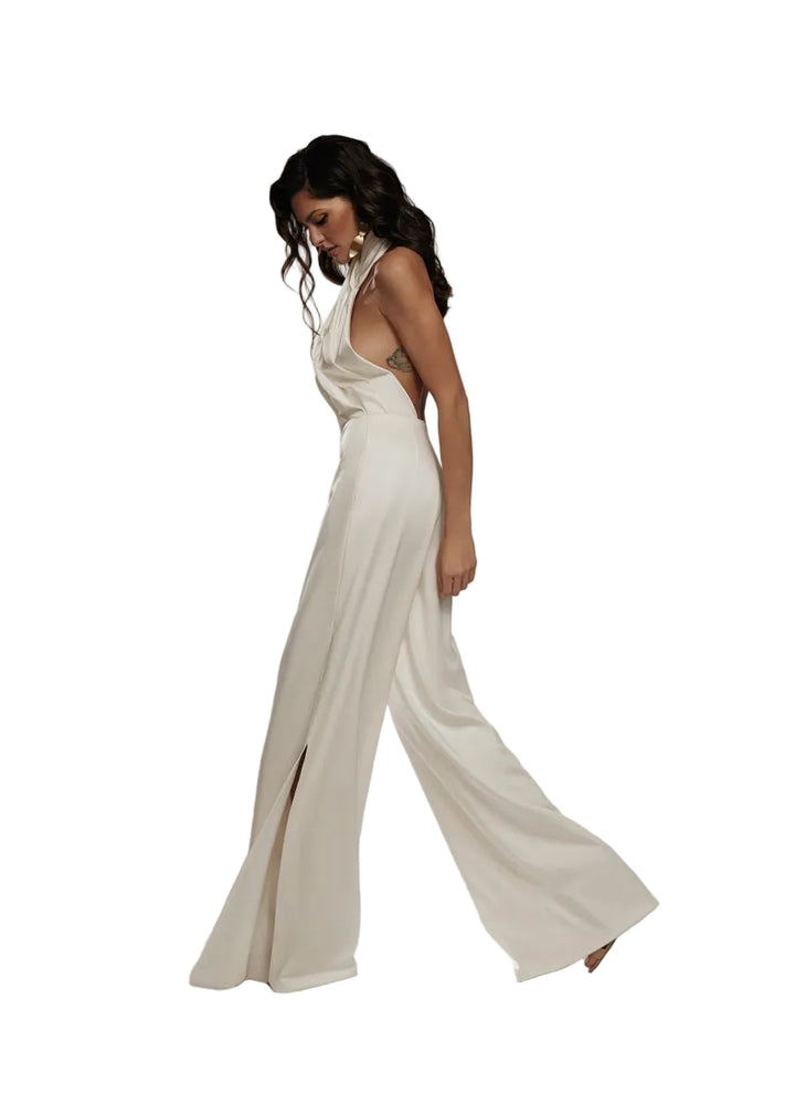 Women's Jumpsuit with Halter Neck and Open Back