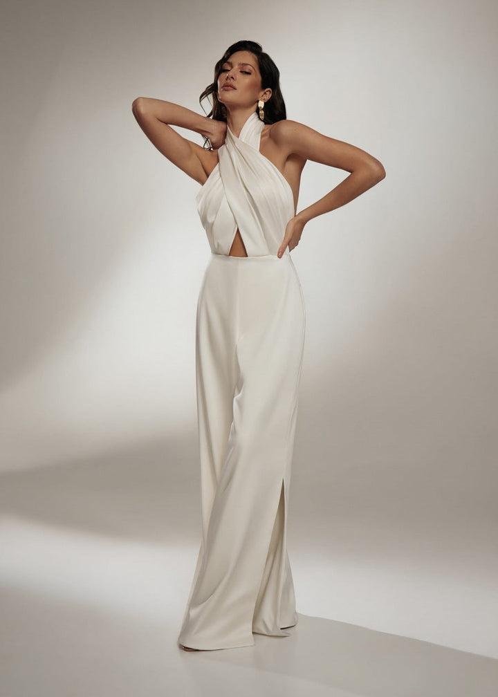 Women's Jumpsuit with Halter Neck and Open Back