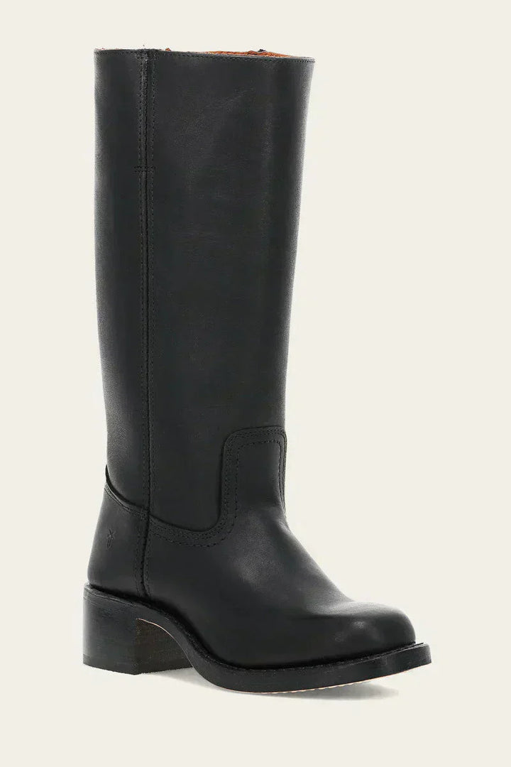 Women's Knee-High Platform Boots with Chunky Block Heel and Round Toe