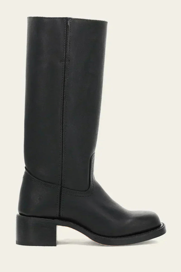 Women's Knee-High Platform Boots with Chunky Block Heel and Round Toe