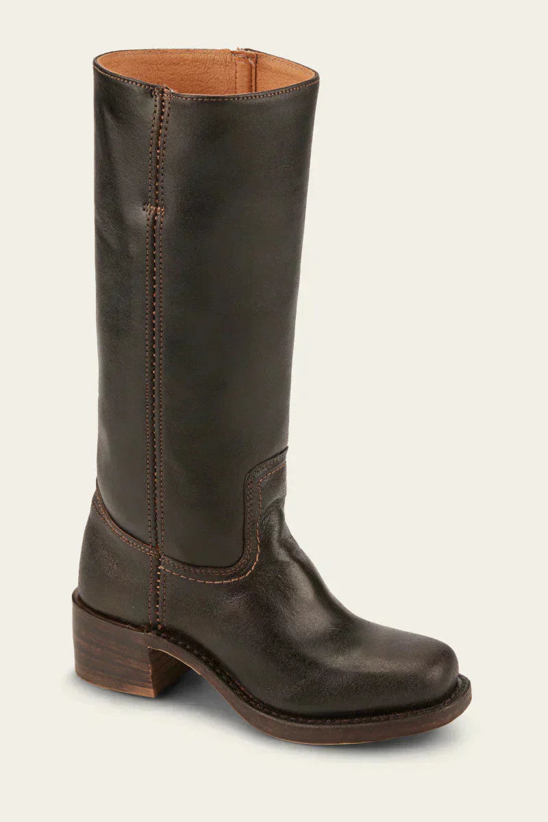 Women's Knee-High Platform Boots with Chunky Block Heel and Round Toe