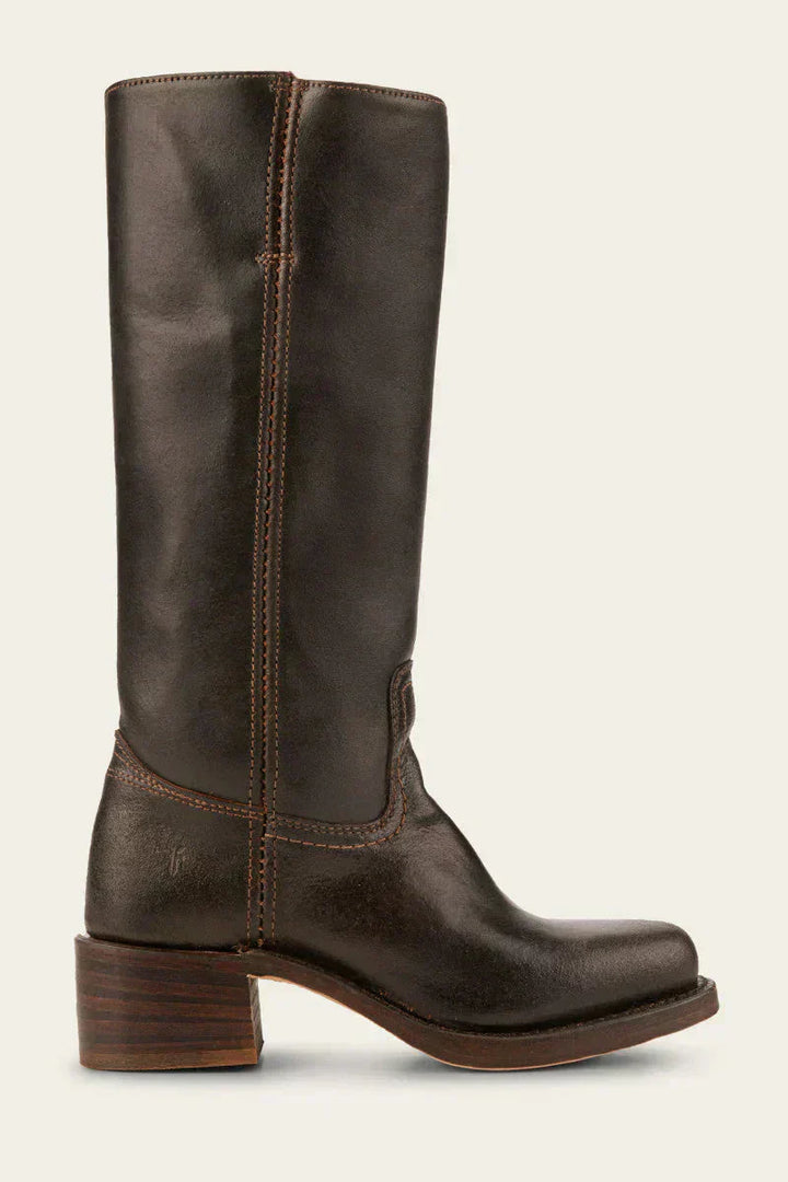 Women's Knee-High Platform Boots with Chunky Block Heel and Round Toe