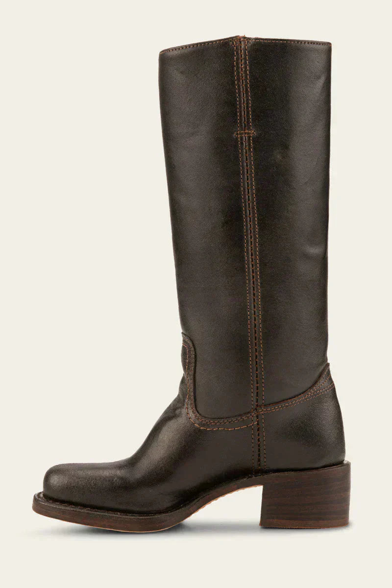 Women's Knee-High Platform Boots with Chunky Block Heel and Round Toe