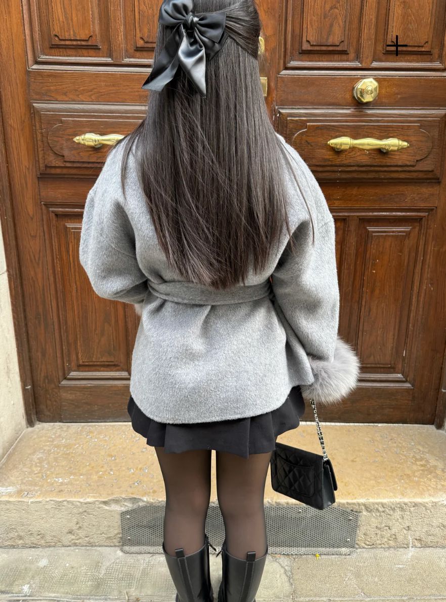 Women's Open Front Jacket with Fluffy Cuff Trim