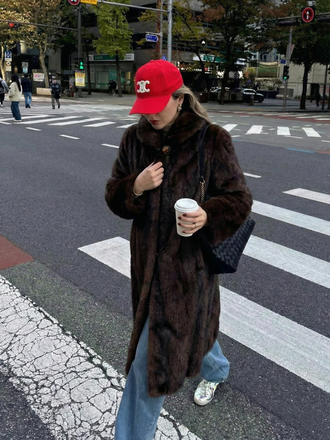 Women's Textured Fleece Maxi Coat with Notched Lapel Collar