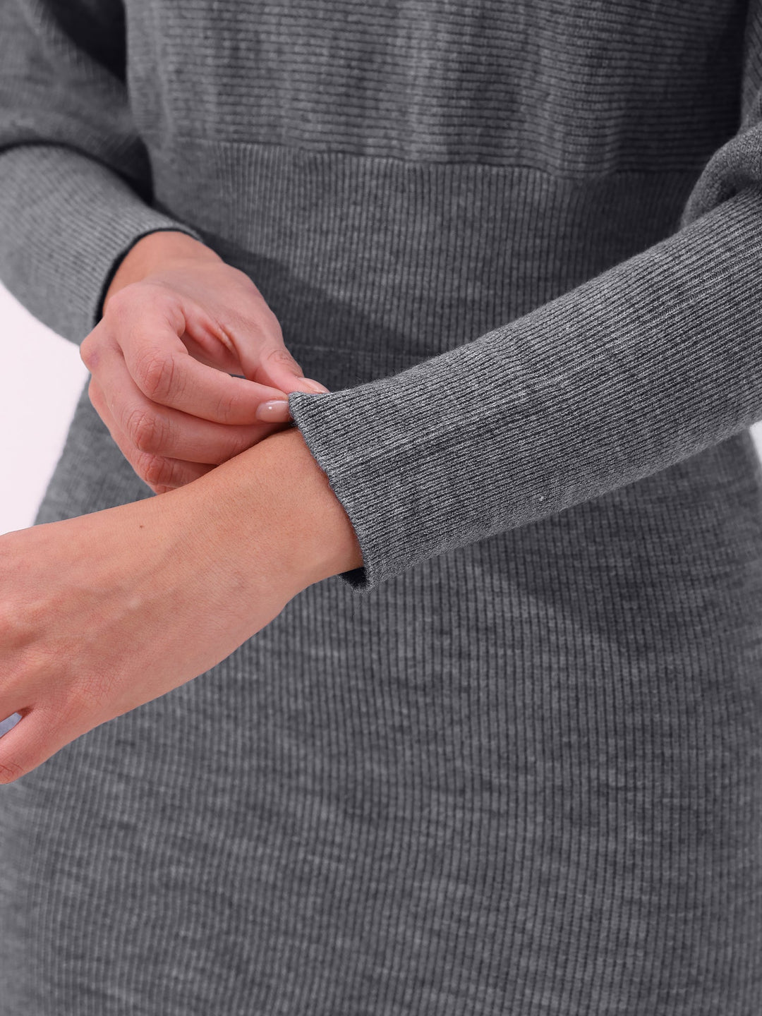 Women's Two-Piece Knit Set with Ribbed Hem