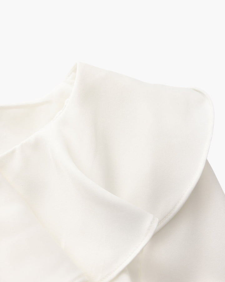 Women's V-Neckline Midi Dress with Button Front and Ruffle Cuffs